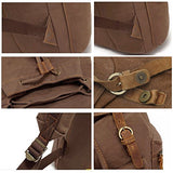 Canvas Backpack, P.Ku.Vdsl-Augur Series Vintage Canvas Leather Backpack Hiking Daypacks Computers