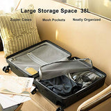 LEVEL8 Elegance Matte Carry-On Luggage, 20” Hardside Suitcase, Lightweight PC Matte Hardcase Spinner Trolley for Luggage, TSA Approved Cabin Luggage with 8 Spinner Wheels- Black, 20-Inch Carry-On