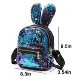 Aibearty Rabbit Ears Backpack Sequins Rucksack Casual Bag
