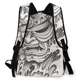 Multi leisure backpack,Samurai Warrior Tattoo Design Hand Pencil Dra, travel sports School bag for adult youth College Students