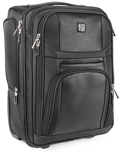 Ful Crosby Carry-on Luggage, Narrow Profile for Underseat Storage, Black"