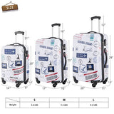 Flieks Graphic Print Luggage Set 3 Piece ABS + PC Spinner Travel Suitcase (By Mail)