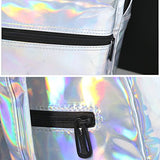 Tinksky Girl'S Sliver Holographic Laser Pu Leather School Backpack Travel Casual Daypack