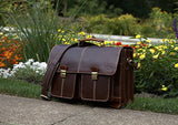 Top Quality Leather Business Briefcase / Messenger Bag / Vintage Full Grain Satchel / 15.6 Inch