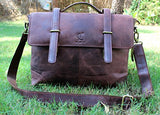 Cuero 15" Men's Auth Real Leather Messenger Laptop Briefcase Satchel Men and Women