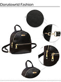 Donalworld Girl Floral School Bag Travel Cute Pu Leather Mini Backpack S Black3