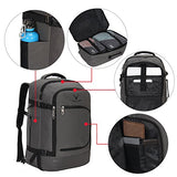 Hynes Eagle Travel Backpack 40L Flight Approved Carry On Backpack, Grey With 3Pcs Packing Cubes