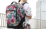 Hcc& Portable Travel School Wheeled Backpack, Carry-On Luggage With Anti-Theft Zippers Rolling