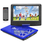 DR. J 11.5" Portable DVD Player with HD 9.5" Swivel Screen, Rechargeable Battery with Wall Charger, Car Charger and AV Cable, Sync TV Projector Function, Support USB Flash Drive SD Card, Region Free