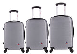 Inusa Royal Collection 3-Piece Lightweight Hardside Spinner Luggage Set Silver