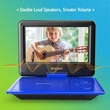 Portable DVD Player 11.5" with 5 Hours Rechargeable Battery by SPACEKEY, 9" Swivel Screen, Support USB/SD Slot and 1.8M Car Charger, Support Memory and Region Free (Blue)