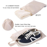 Travel Packing Cubes Set Toiletry Kits Bonus Shoe Bag JJ POWER Luggage Organizers (Beige)