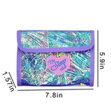 Aibearty Folding Leather Makeup Bag Small Cosmetic Case Organizer with Brush Holders and Clear