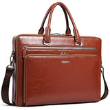 BOSTANTEN Leather Briefcase Shoulder 15.6"Laptop Business Vintage Slim Messenger Bags for Men &
