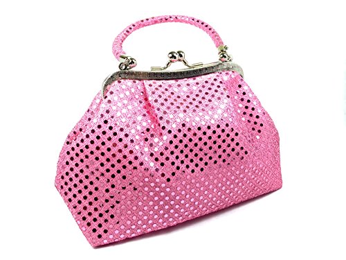 Handbag FabCloud Eve metallic pink dot by WiseGloves clutch purse pocket cosmetic make up pouch bag handbag accessory