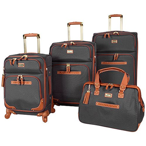 Steve Madden 4 Piece Luggage With Spinner Wheels (Black)