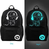 Luminous School Backpack,Ezonteq Anime Cartoon Music Boy Shoulder Laptop Travel Bag Daypack College