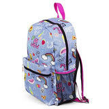 Fab Emoji Denim Sticker Backpack, 16" H X 12" W X 5" D