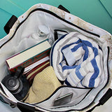 Dapper&Doll Pineapple Beach & Tote Bag Gifts for Women - Waterproof Zipper Top for Boat, Pool, Work - Gift for Women and Nurses