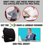 Memory Foam Back Cushion - Designed For Back Pain Relief - Lumbar Support Pillow With Premium