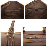 Polare 23" Classic Full Grain Leather Weekender Travel Overnight Luggage Duffel Bag