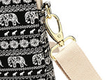 Dachee Black Elephant Rose Patten Waterproof Laptop Shoulder Messenger Bag Case Sleeve For 14