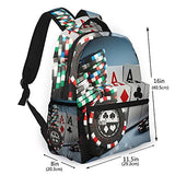 Multi leisure backpack,Photo Gambling Chips Casino Poker On The Dark, travel sports School bag for adult youth College Students