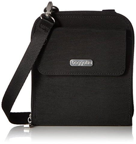 Baggallini Travel Passport Crossbody, Black