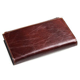Sealinf Large Capacity Men'S Leather Clutch Handbag Checkbook Wallet Phone Holder (Brown)
