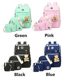 Fanci 4Pcs Polka Dot Women Canvas Daypack Casual School Bag for Girls Middle High School Backpack