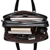 BOSTANTEN Leather Briefcase Messenger Business Bags 15.6 inch Laptop Handbag for Men Black