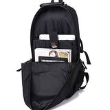 Kaka Water Resistant Laptop Backpack For 17-Inch Laptop Travel Work School College Bag Black