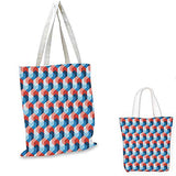 Fractal Decor canvas messenger bag Mosaic Style Hexagonal Mirroring Geometric Shape Creative Trippy