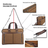 BANUCE 15 Inch Laptop Shoulder Bag Waterproof Nylon Messenger Bag Faux Leather Briefcase for Men