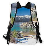 Casual Backpack,Lake Tahoe,Business Daypack Schoolbag For Men Women Teen