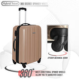 3 Pc Luggage Set Durable Lightweight Hard Case Spinner Suitecase Lug3 Sk541 Champagne