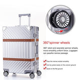 Unitravel Aluminum Frame Hardside Luggage Vintage Travel Suitcase Spinner Wheels TSA