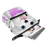 Colourlife White Cute Dog Stylish Casual Shoulder Backpacks Laptop School Bags Travel