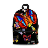 Bigcardesigns Lovely Butterfly Printing Double Shoulder Bookbag Girls