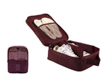 Moreteam Travel Shoe Bag 3 in 1 Shoe Organizer Space Saving Storage Tote Bags with Zipper for Men Women (Wine Red)