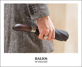 Balios Real Wood Handle Umbrella Windproof Fiberglass Steel Auto Open & Close Travel Folding With