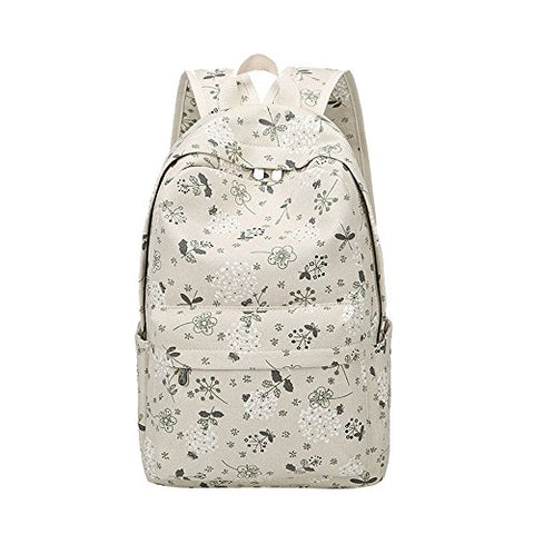 Fanci Flora Flower Prints Elementary School Rucksack Backpack for Teenage Girls Canvas Casual