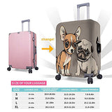 Travel Luggage Cover，Puppies Chihuahua And Pug On Beige Background，Washable Elastic Durable , With Concealed Zipper Suitcase Protector Fits For 29-32 Inch -XL.