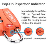Travoce TSA Compatible Luggage Locks, Orange 6 Pack, Inspection Indicator with Alloy Body