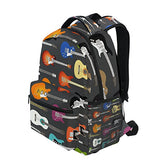 LORVIES Electric Guitars Background Casual Backpack School Bag Travel Daypack