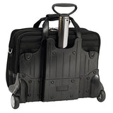 Mcklein USA 76535 Ohare, 15.6" Nylon Checkpoint Friendly Wheeled Laptop Briefcase, 18"x9.25"x14.5", Black