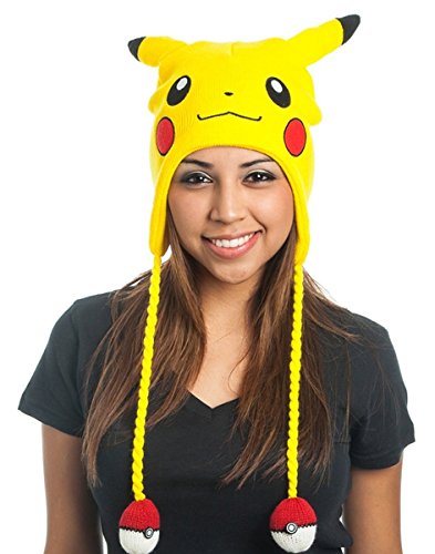 Bioworld Pokemon Pikachu Laplander Fleece Beanie Cap With Ears