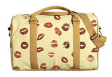 Vietsbay Women Lips Pattern Printed Canvas Travel Duffle Bag Was_42