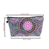 LJY 6 Pieces Makeup Toiletry Pouch Travel Cosmetic Bag with Zipper, Mandala Flowers Patterns, 6 Styles