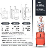 Coolife Luggage Expandable Suitcase Spinner Softshell TSA Lock (M(24in), Navy)